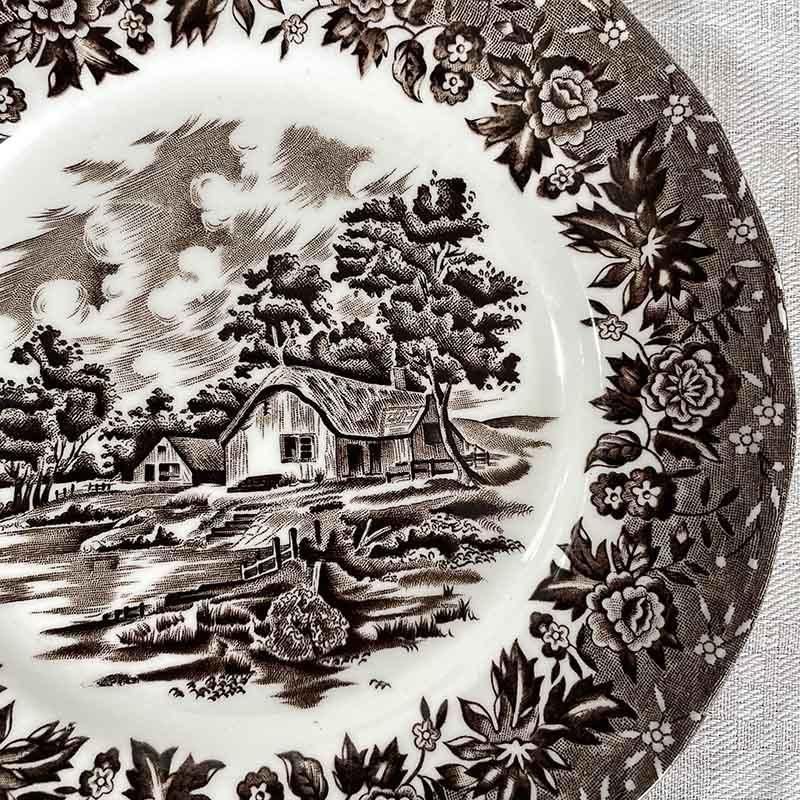 ケーキ皿 デザートプレート パン皿 田園風景 英国製 Grindley 12TWdt21