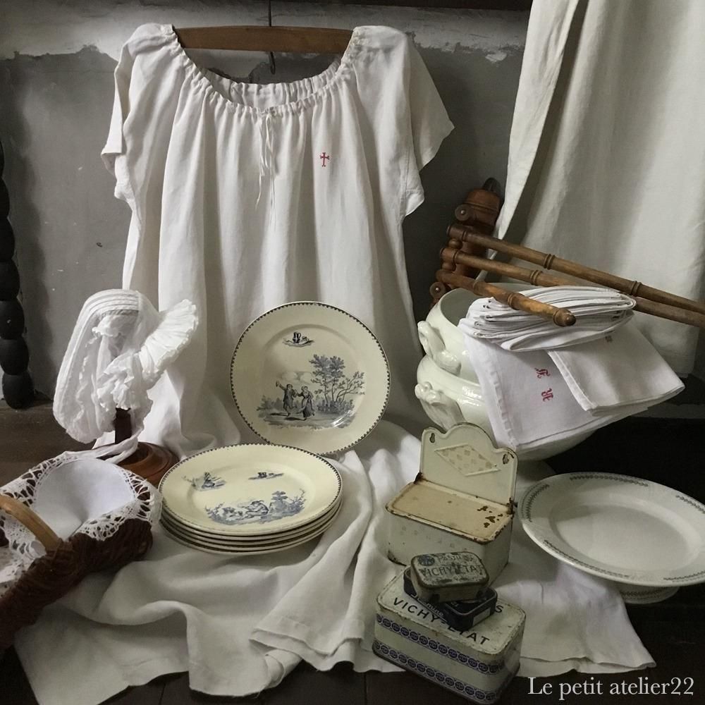 在庫2)(平皿) フランス クレイユ エ モントロー TENIERS アンティーク