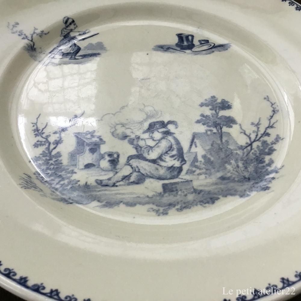 在庫2)(平皿) フランス クレイユ エ モントロー TENIERS アンティーク