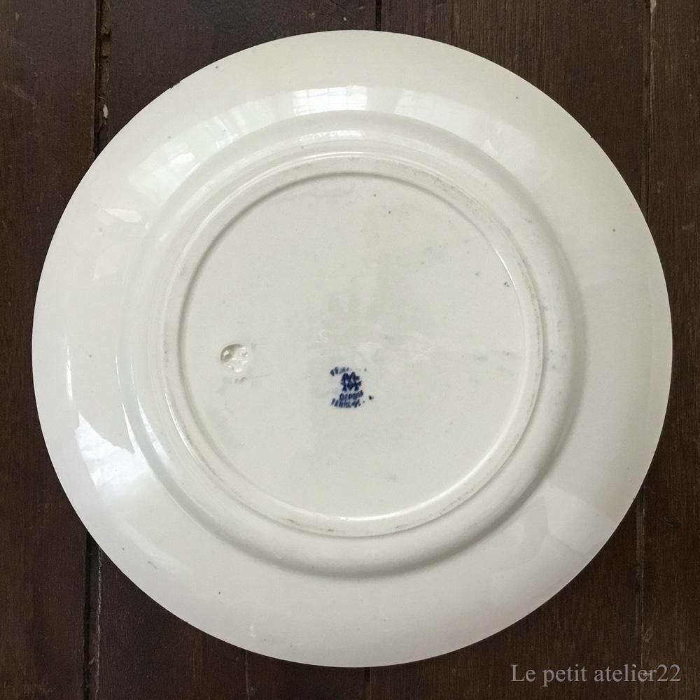 在庫2)(平皿) フランス クレイユ エ モントロー TENIERS アンティーク