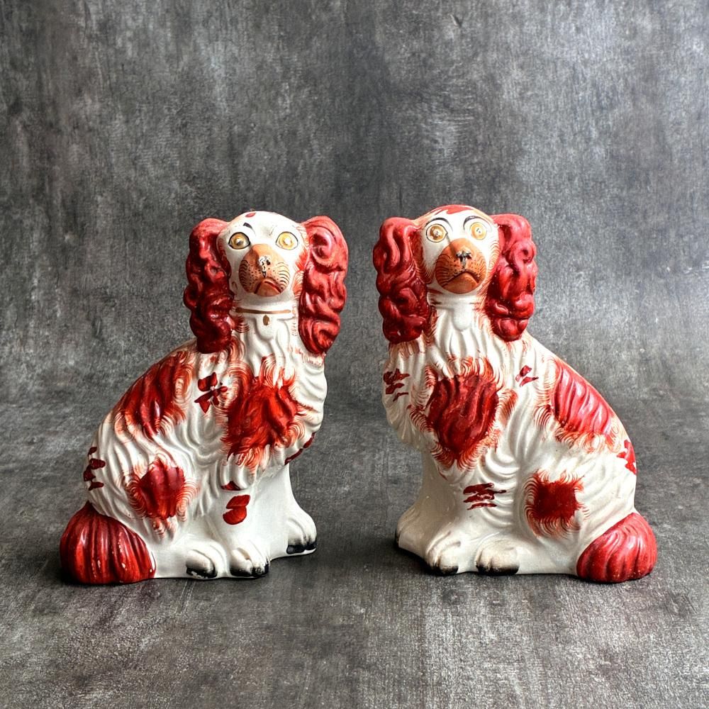 イギリス 1890年代 ヴィクトリアスタッフォードシャードッグペア