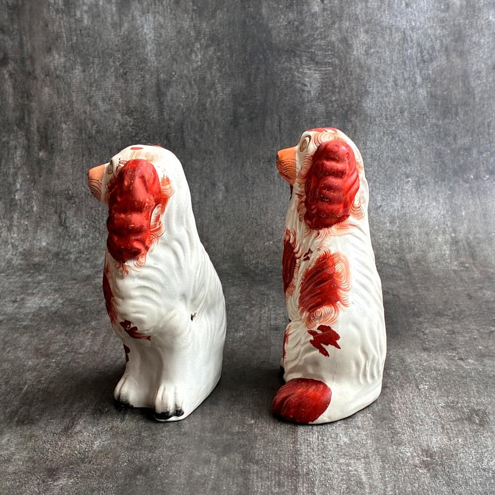 英国 ベズウィック スタッフォードシャー　スパニエル ドッグ　ペア　ビンテージ イギリス 1890年代 ヴィクトリアスタッフォードシャードッグペア