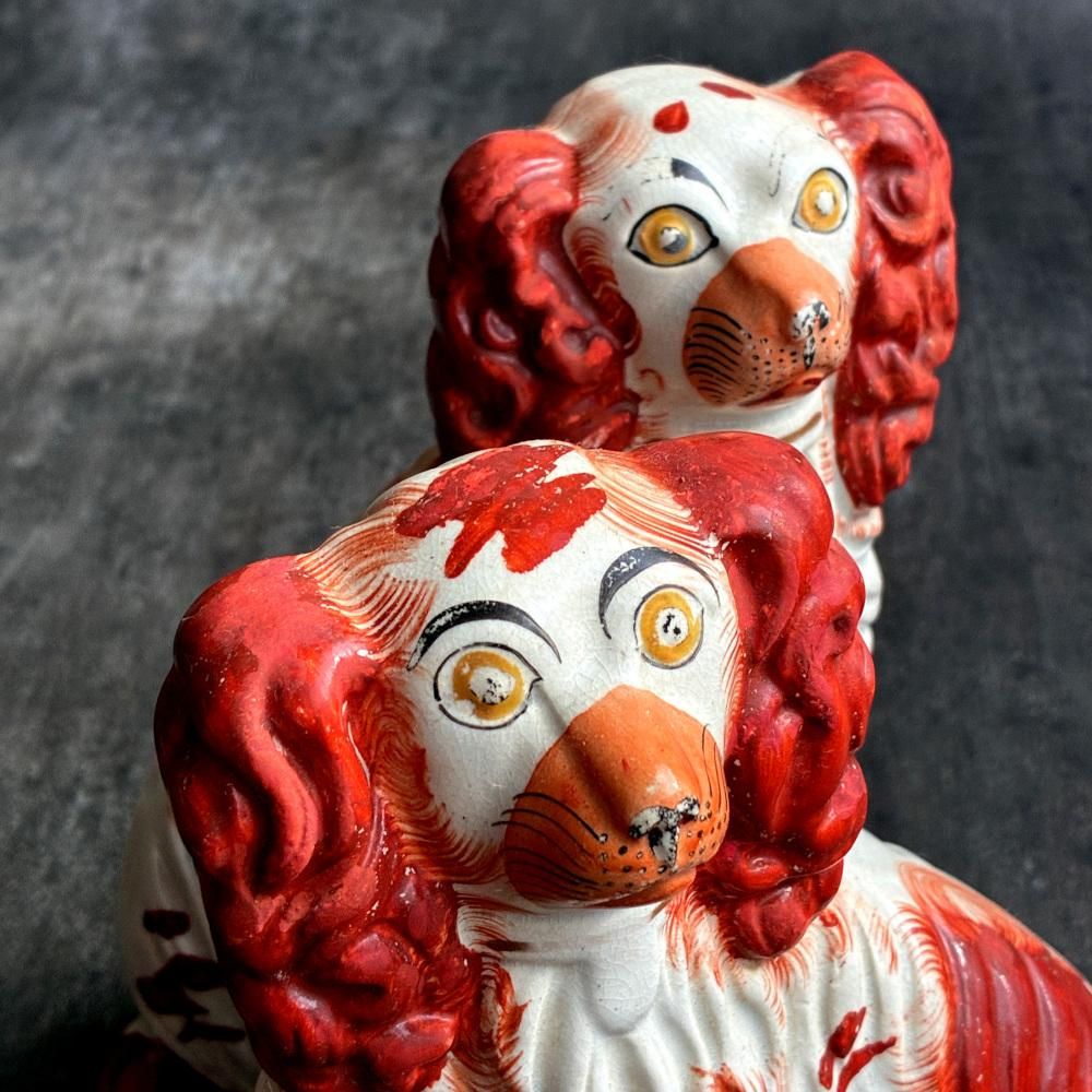 イギリス 1890年代 ヴィクトリアスタッフォードシャードッグペア