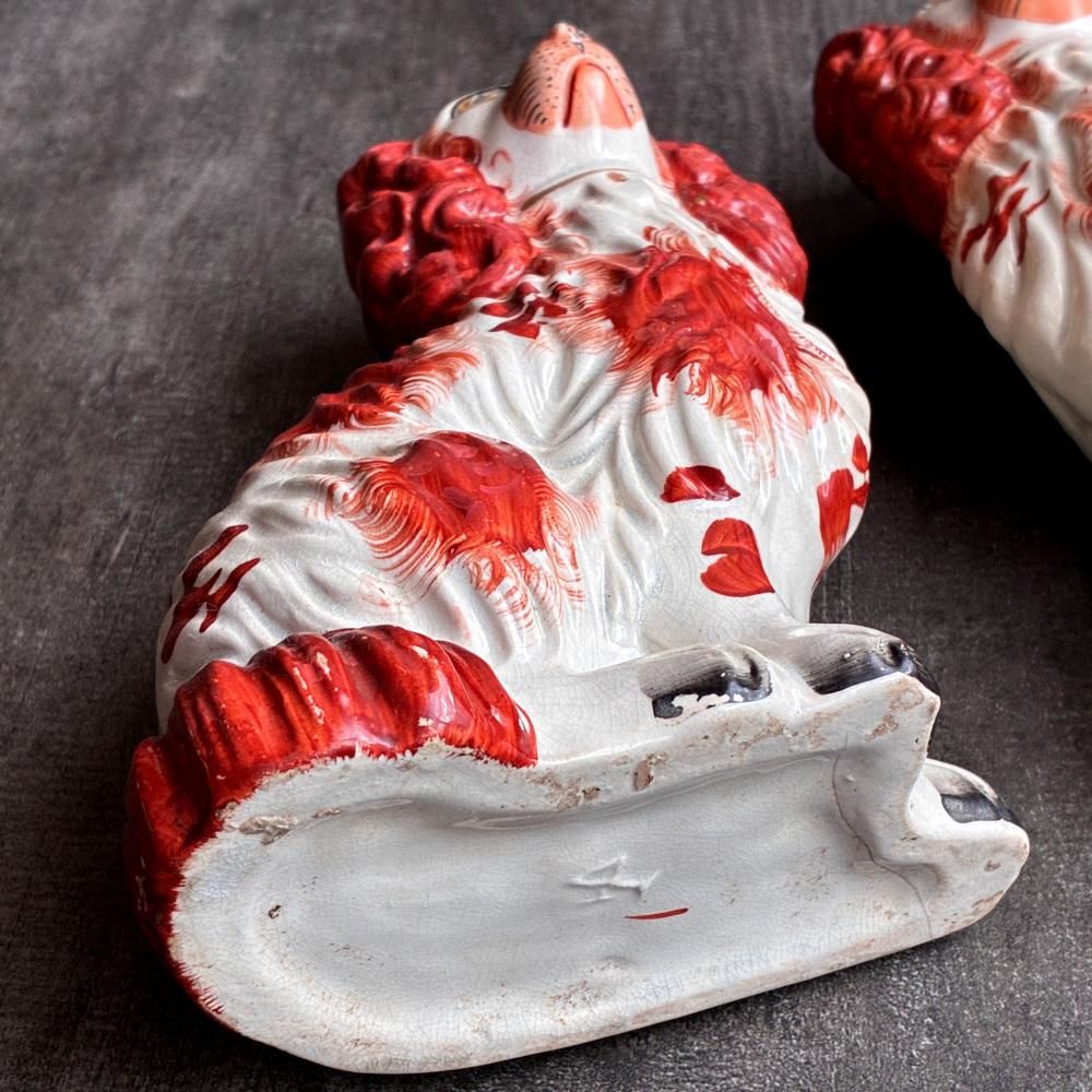 イギリス 1890年代 ヴィクトリアスタッフォードシャードッグペア