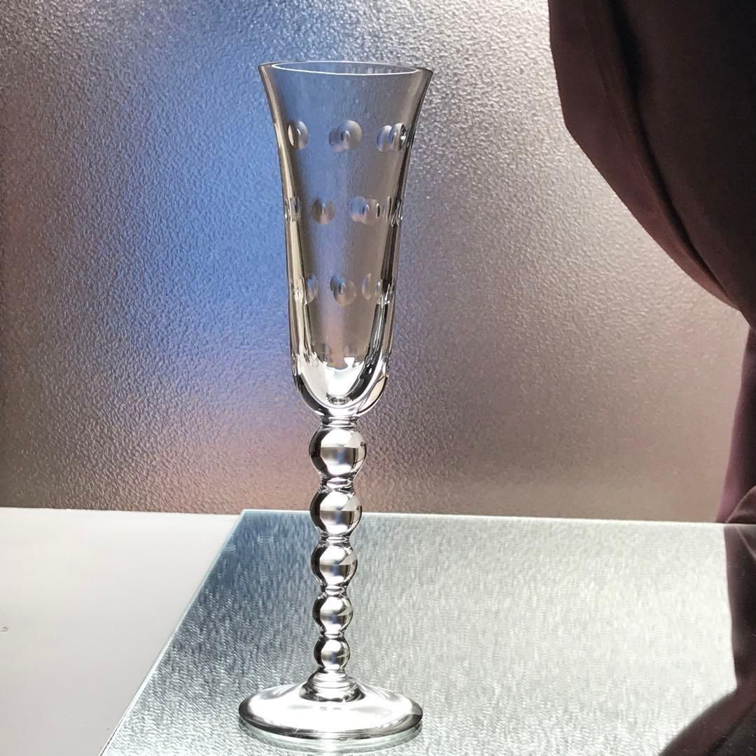 アンティークバカラ美品 フロスト加工ワイングラス Tranquility