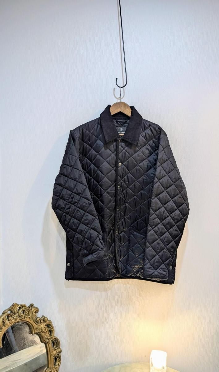 イタリア製 キルティングジャケット 記載M計測Lサイズ ブラック