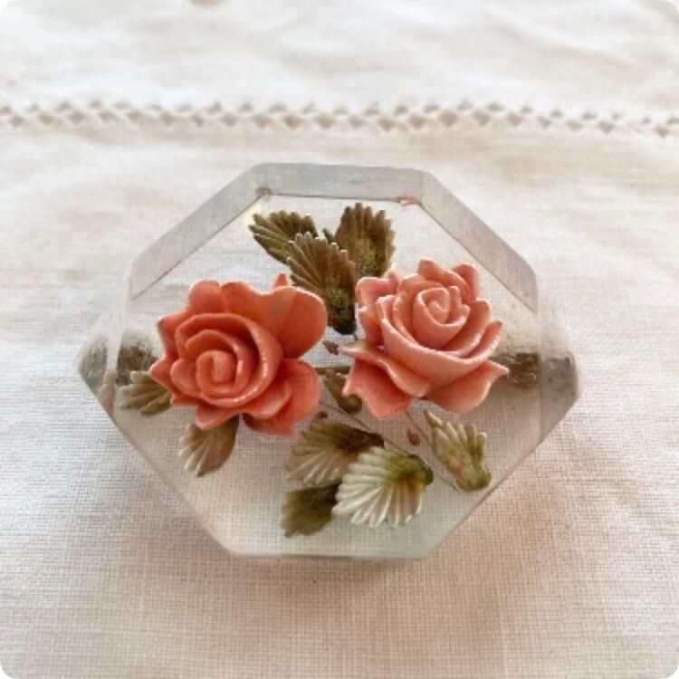 フランス直輸入】 素朴でレトロな花柄が素敵 ヴィンテージ ホーロー製