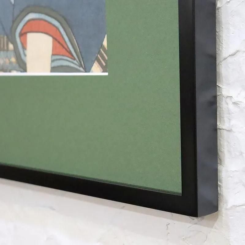 古い 襖絵 古道具 アンティーク 古美術 民画 絵画 古版画 三代豊国「木曽六十九驛 関ヶ原不破の関」アンティーク 古版画