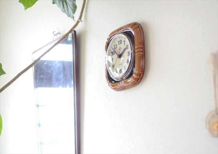 ドイツ製 Meister-Anker きれいなブラウン陶器の壁時計 壁掛け