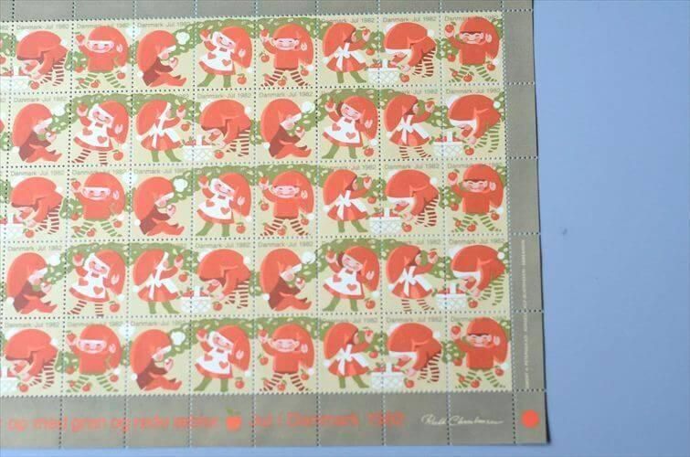 4518 外国切手 ガーンジー 1985年クリスマス シートおしゃれデザイン デッドストック デンマーク 1982年 かわいいクリスマスシール 1シート