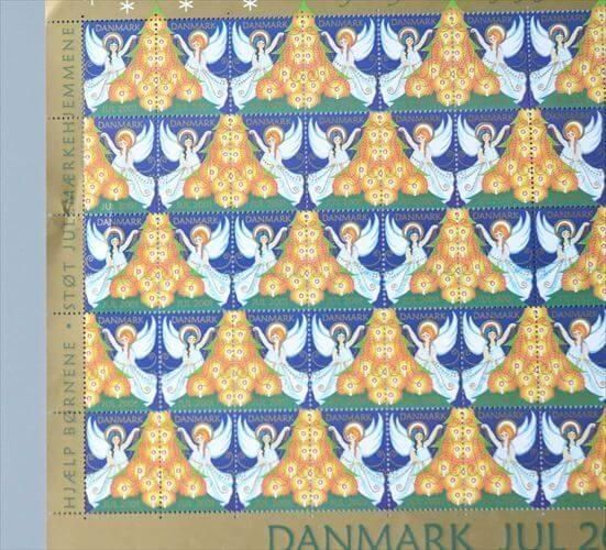 デンマーク 2001年 クリスマスシール 1シート 50枚