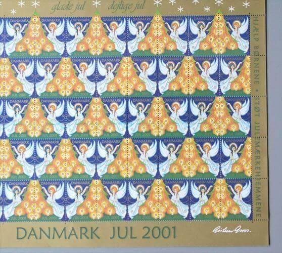 デッドストック デンマーク 2001年 かわいいクリスマスシール 1シート