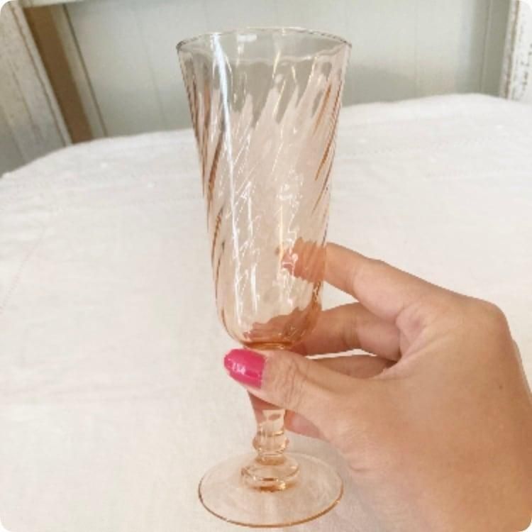 フランス直輸入】ロザリンピンクに渦巻模様がオシャレ ヴィンテージ