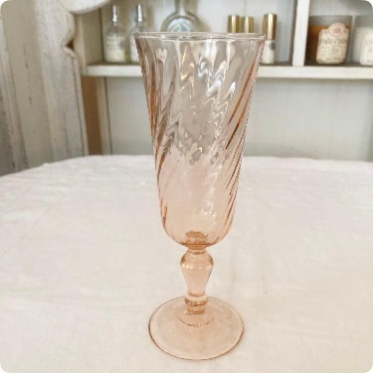 フランス直輸入】ロザリンピンクに渦巻模様がオシャレ ヴィンテージ