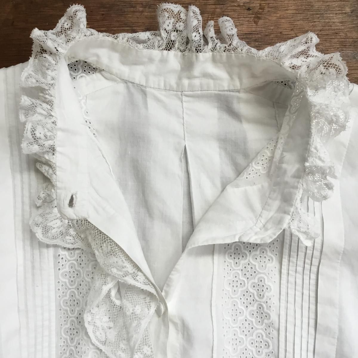 大人用F) フランス アンティーク リネン ワンピース ヴァランシエンヌ