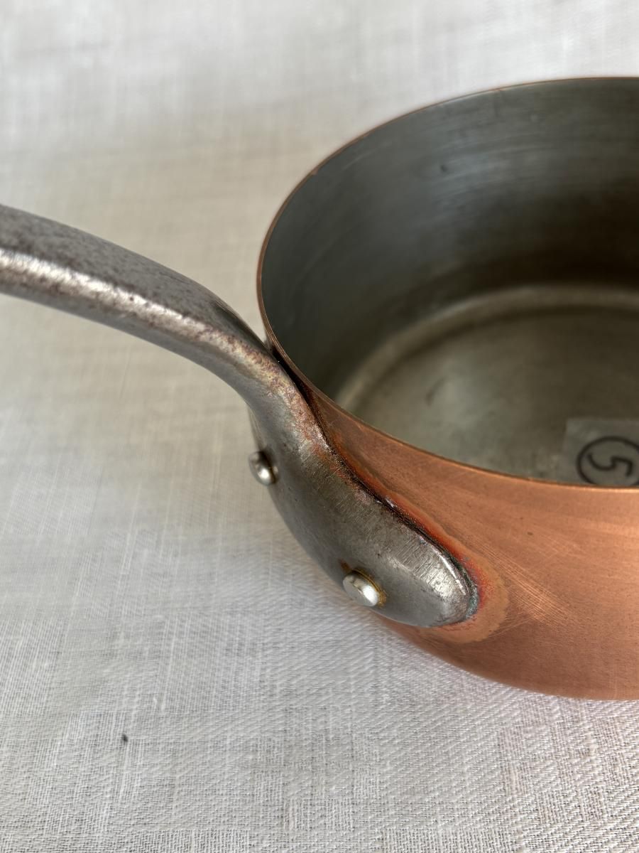 銅片手鍋 フランス本格派 銅鍋 使い勝手の良い厚さ1mm #5直径122mm