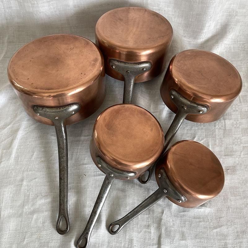 銅片手鍋 フランス本格派 銅鍋 使い勝手の良い厚さ1mm #5直径122mm