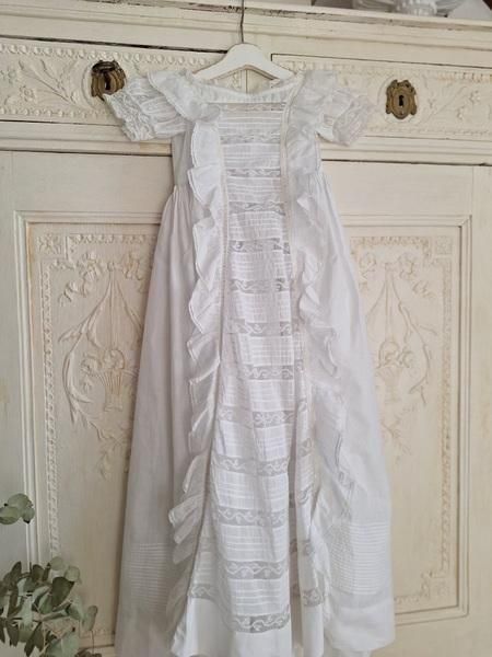 アンティークレース洗礼式用ベビードレス - アンティークモール