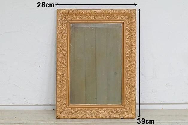 イギリスアンティーク ウォールミラー ゴールドフレーム 鏡 雑貨