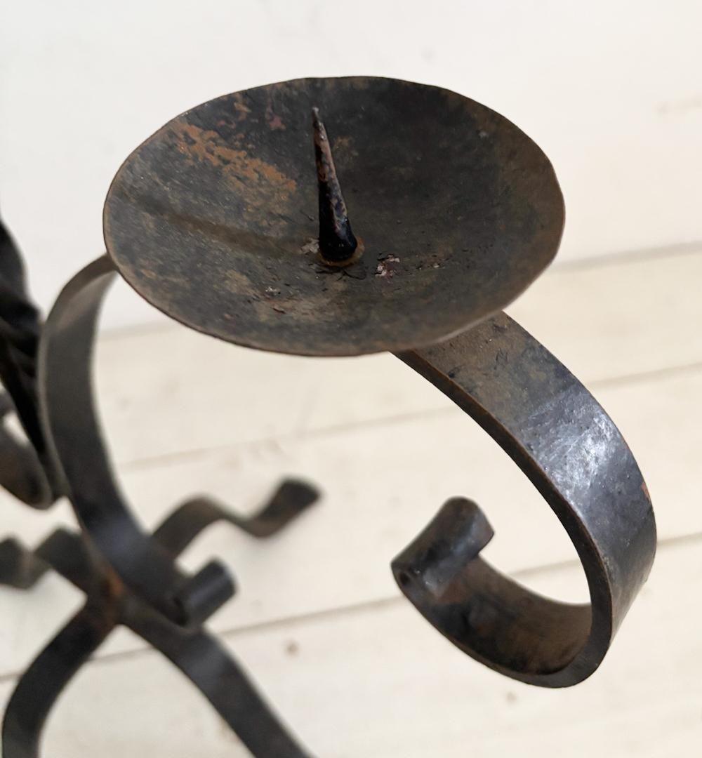 フランスアンティーク3連アイアンキャンドルスタンド1( GA - ot84