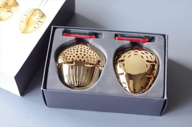 箱付き デンマーク製 Georg Jensen ゴールドの木の実モチーフ