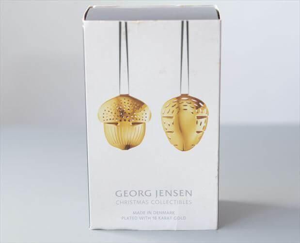 箱付き デンマーク製 Georg Jensen ゴールドの木の実モチーフ