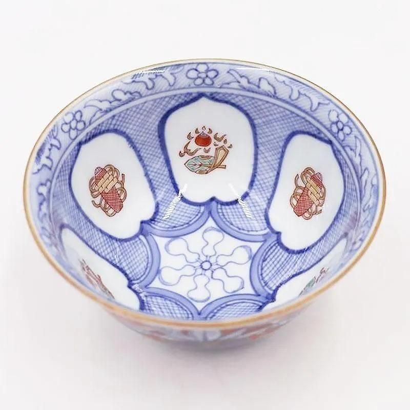 希少 手描き 赤絵 小鉢 碗 細密 レトロモダン 和骨董 和食器