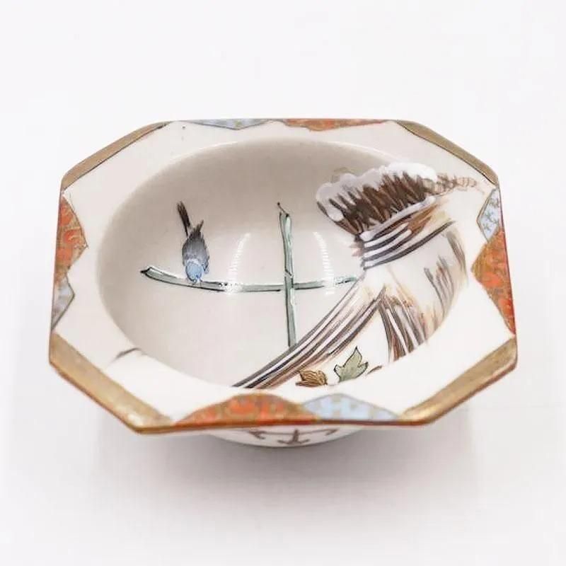 九谷焼 変形 八角 豆皿 手塩皿 明治 大正 骨董 アンティーク