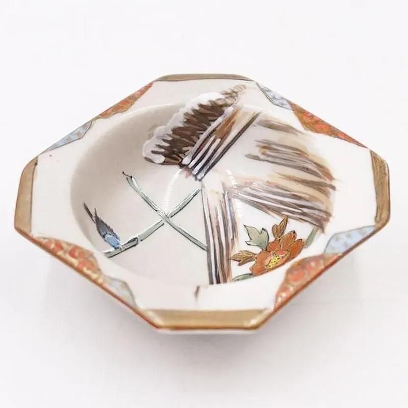 九谷焼 変形 八角 豆皿 手塩皿 明治 大正 骨董 アンティーク