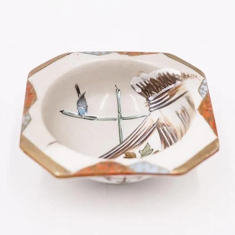 九谷焼 変形 八角 豆皿 手塩皿 明治 大正 骨董 アンティーク