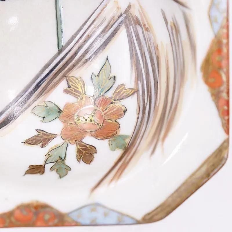 九谷焼 変形 八角 豆皿 手塩皿 明治 大正 骨董 アンティーク