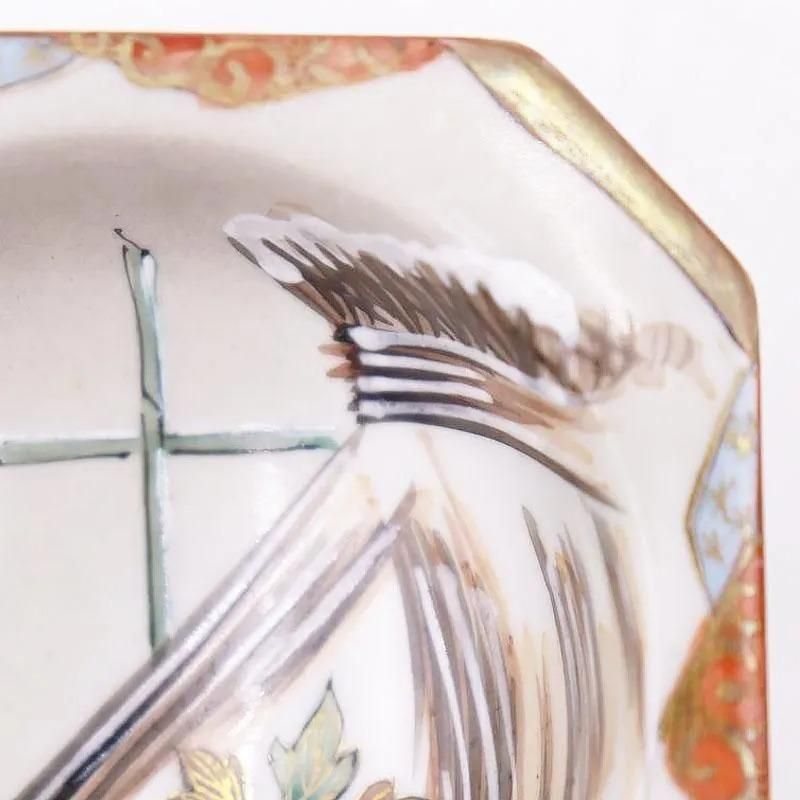 九谷焼 変形 八角 豆皿 手塩皿 明治 大正 骨董 アンティーク