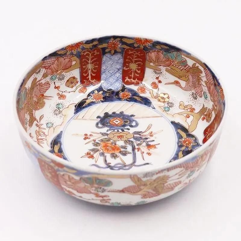 昭和レトロ⭐︎瑠璃色花模様のティーセット5点⭐︎新品未使用⭐︎手描きビンテージ 手描き 色絵 中鉢 飾り鉢 盛り鉢 アンティーク 和骨董 日本 カラフル