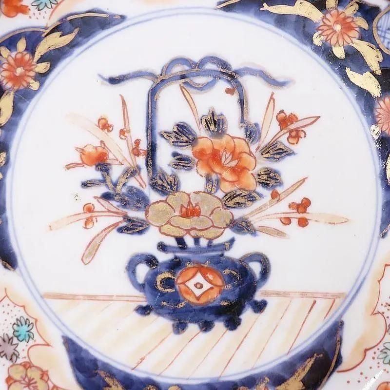 手描き 色絵 中鉢 飾り鉢 盛り鉢 アンティーク 和骨董 日本 カラフル