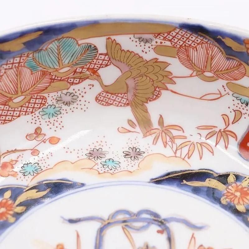 手描き 色絵 中鉢 飾り鉢 盛り鉢 アンティーク 和骨董 日本 カラフル