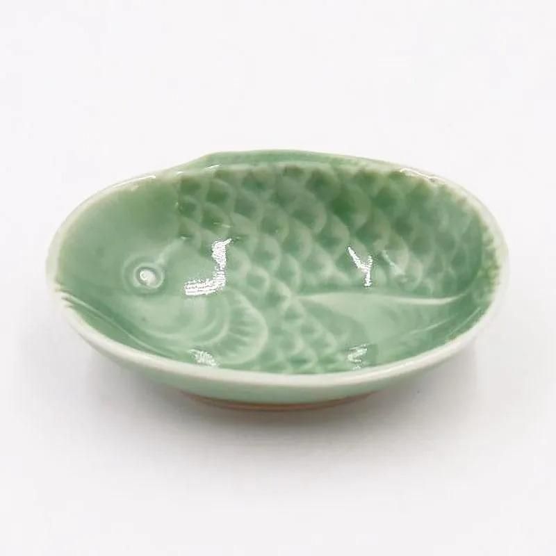 豆皿 三田青磁 緑釉 グリーン ミニ 手塩皿 醤油皿 昭和初期 日本製 和