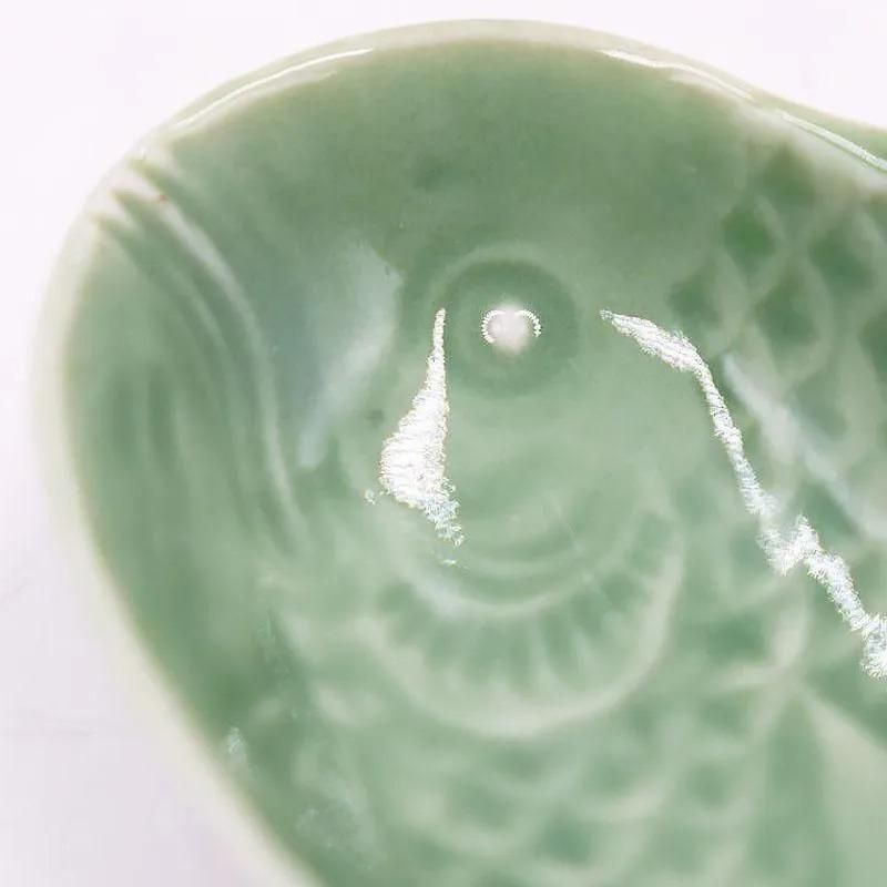 豆皿 三田青磁 緑釉 グリーン ミニ 手塩皿 醤油皿 昭和初期 日本製 和