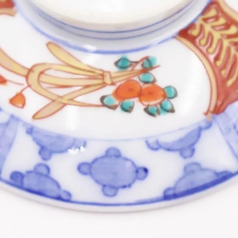 色絵 赤絵 蓋碗 蓋茶碗 かわいい カラフル 大正 骨董 アンティーク 和