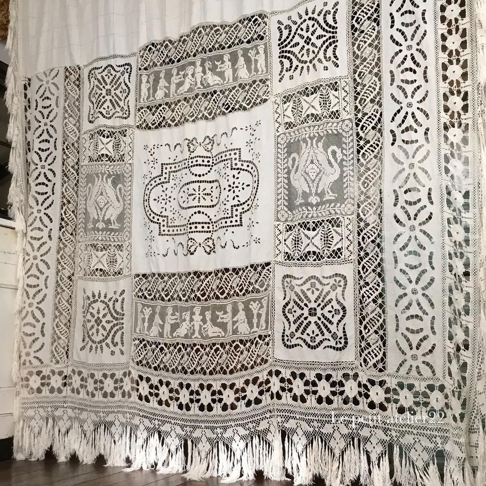 アンティークフランスレース (ベッドカバーレース) アンティークフランスレース (ベッドカバーレース)