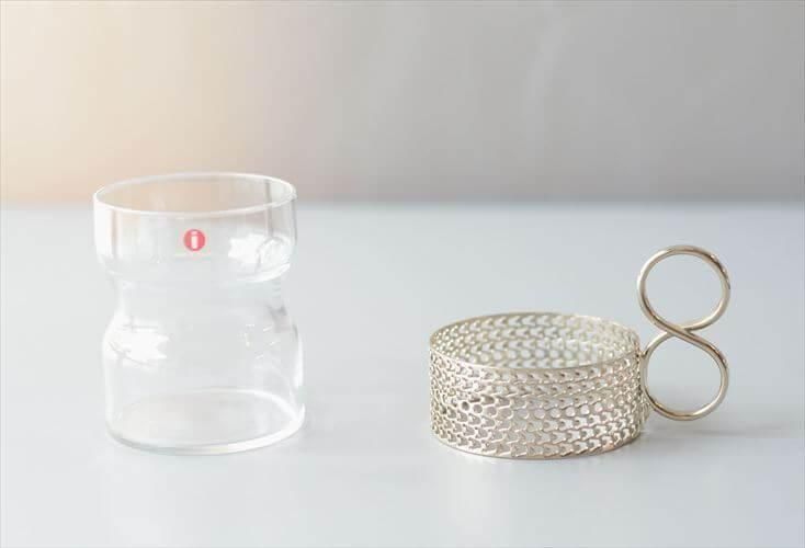 iittala ツァイッカ グラスカップ クリア×シルバー ラベル残