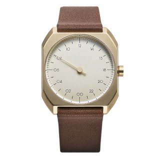 SLOW WATCH　SLOW MO 07 Brown Leather, Gold Case, Gold Dial