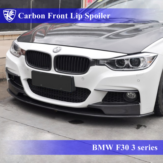BMW　F30　3シリーズ　Mスポーツ　Kerberos　K'sスタイル　3D Matte Real Carbon　 マットカーボンフロントリップスポイラー　Cタイプ　【AK-1-129】 - Kerberos Import Car Custom  Brand（ケルベロス　欧州車カスタムブランド）