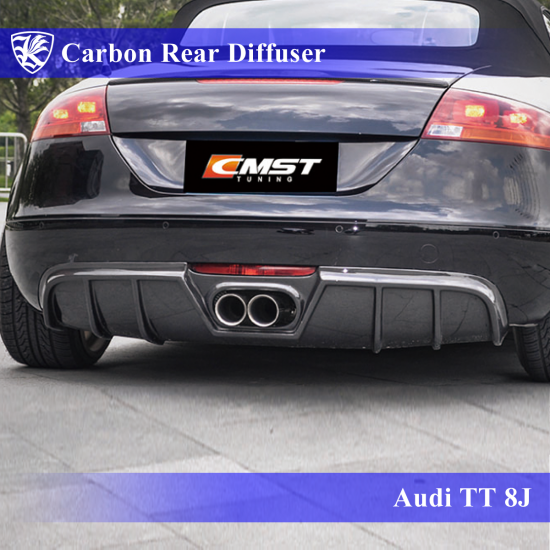 Audi TTクーペ 8J Kerberos K'sスタイル 3D Real Carbon センター出し