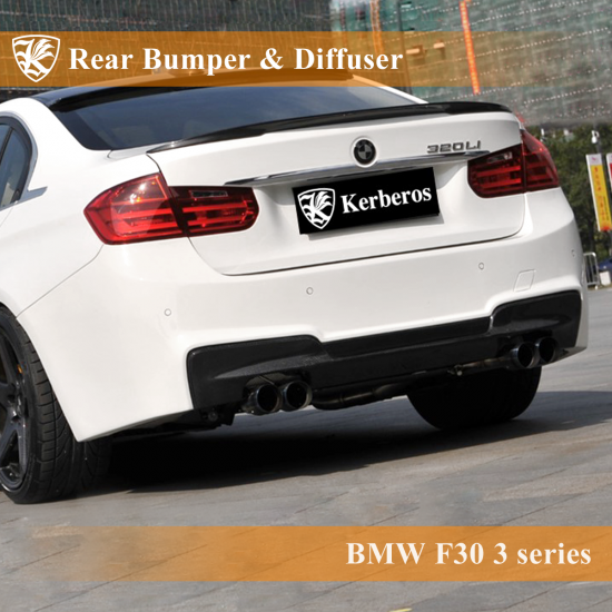 BMW　F30　3シリーズ　Kerberos　K'sスタイル　FRP　リアバンパー＆ディフューザー　Aタイプ　【AK-1-104】 -  Kerberos Import Car Custom Brand（ケルベロス　欧州車カスタムブランド）