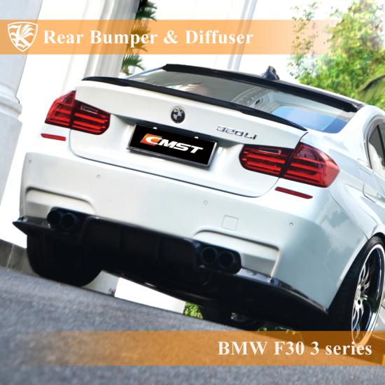 BMW F30 3シリーズ Kerberos K'sスタイル 3D Real Carbon＆FRP リア ...