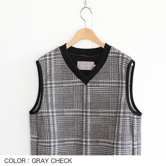 CURLY [カーリー] ''LIGHT KNIT VEST check'' (MEN'S & LADIES