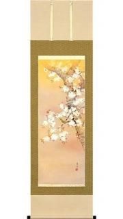 掛け軸、鳥と桜掛け軸 200サイズ掛け軸 書