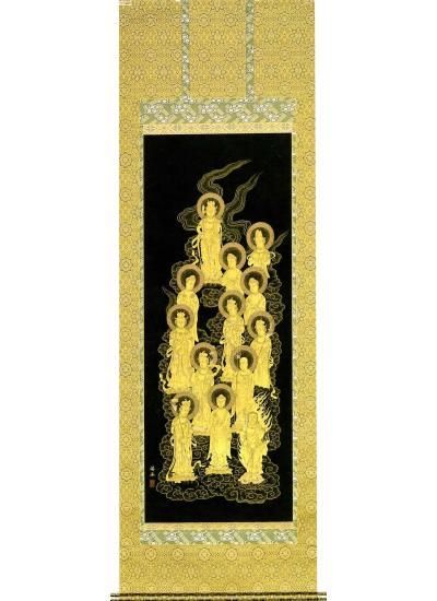 驚きの安さ （十三佛」 掛け軸/いかだ流し/白石勝敏？/二重箱 梶井 尺 誠海 絵画