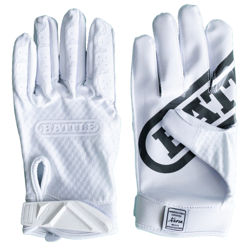 Lサイズ BATTLE TRIPLE THREAT FOOTBALL GLOVES ホワイト - TWO MINUTES