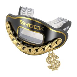 SHOCK DOCTOR リップガード 3D CHAIN JEWEL DOLLAR MAX AIRFLOW ブラックメタル・ゴールド